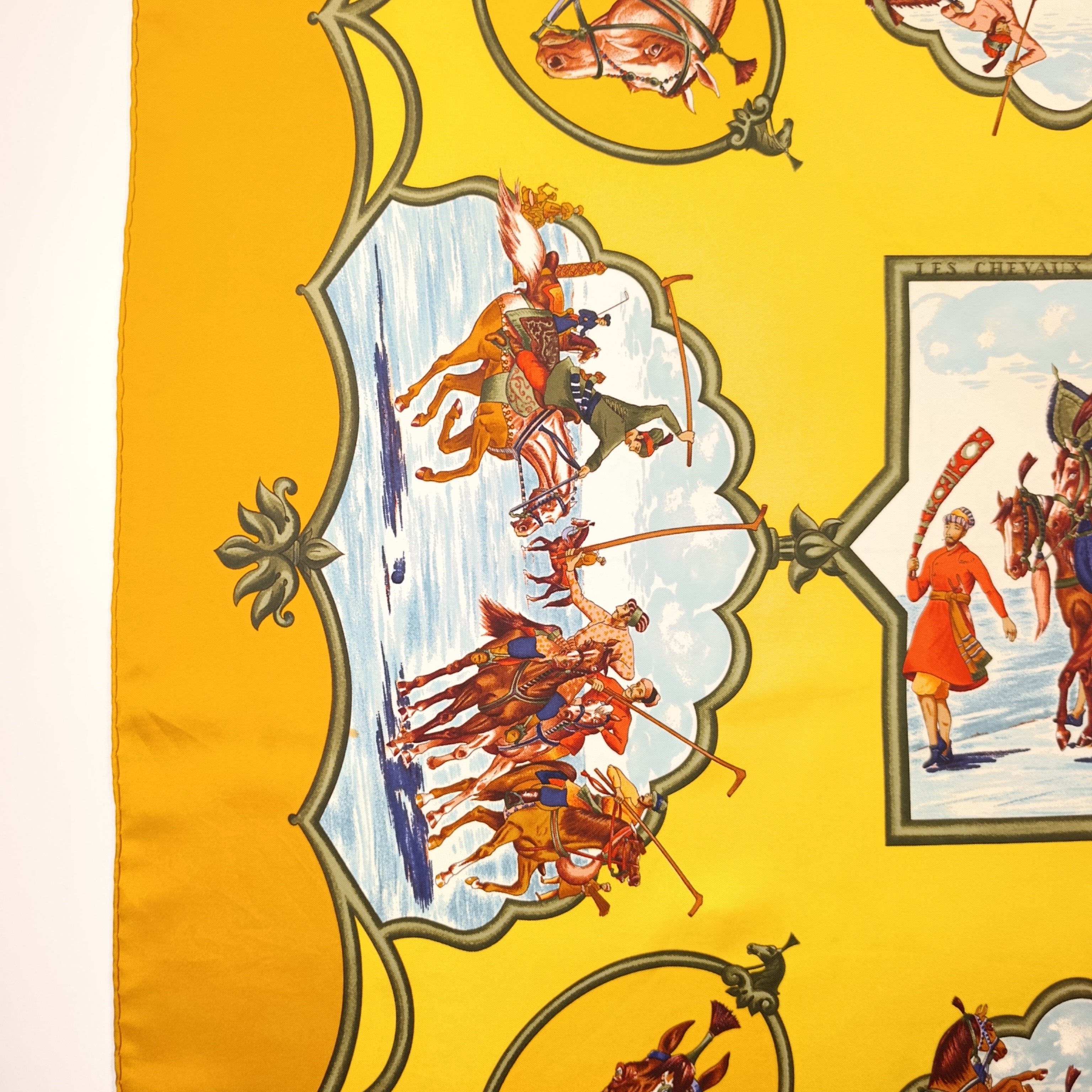Foulard Hermès Les Chevaux des Mogols Seta