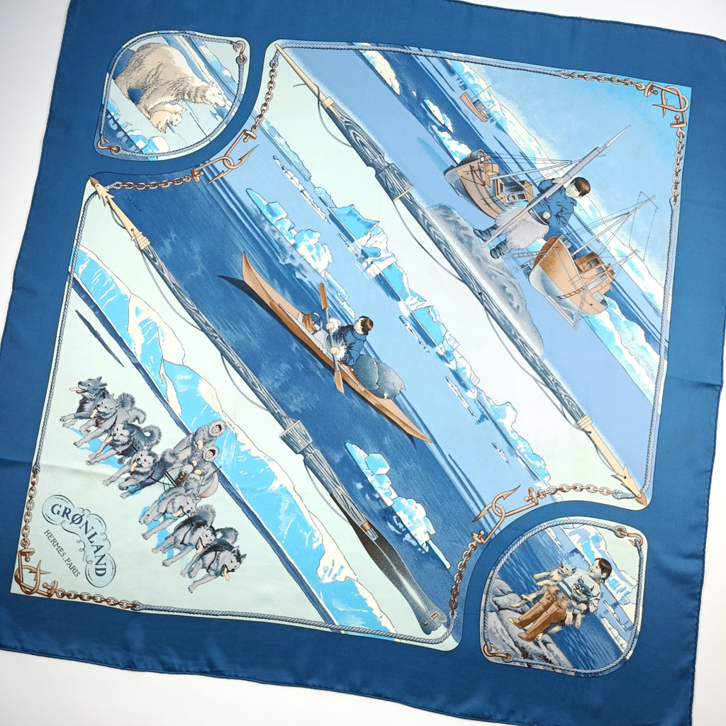 Foulard Hermès Grønland di Philippe Ledoux in Seta