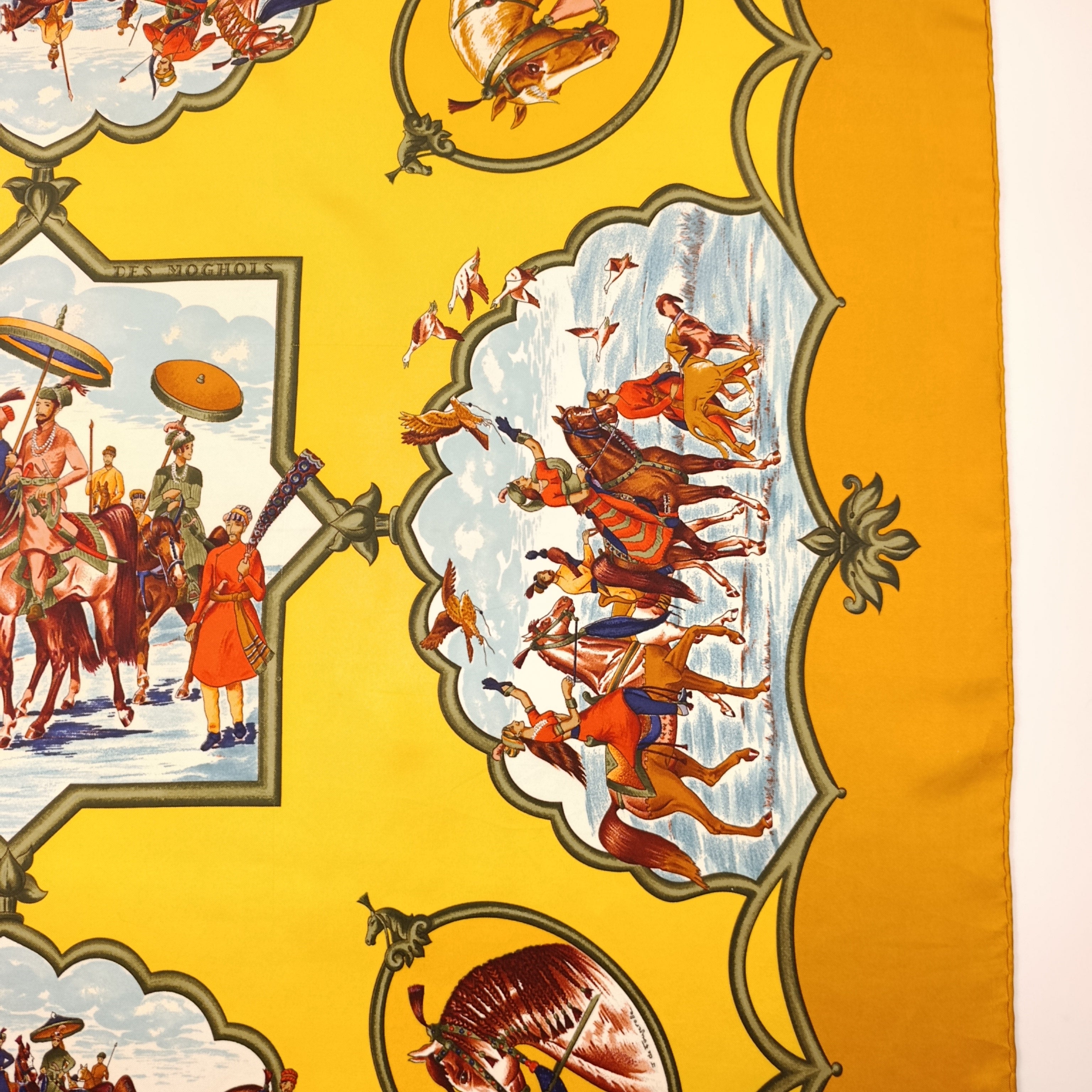 Foulard Hermès Les Chevaux des Mogols Seta