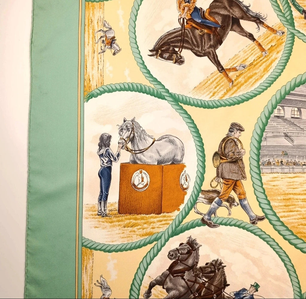 Foulard Hermès Auteuil en Mai Seta Vintage